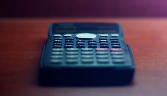 a calculator on a table