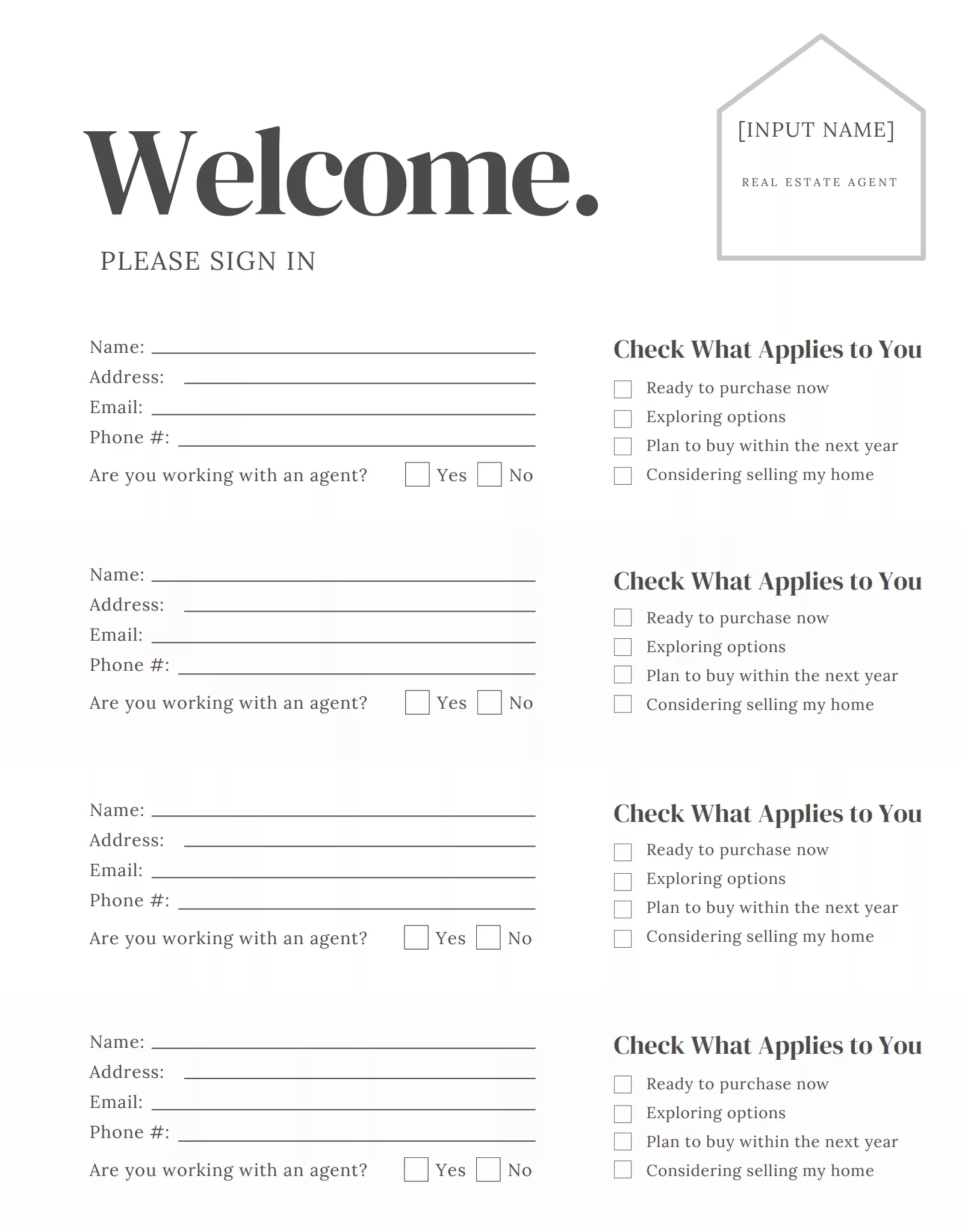 Simple Luxury Sign-in Sheet Icon
