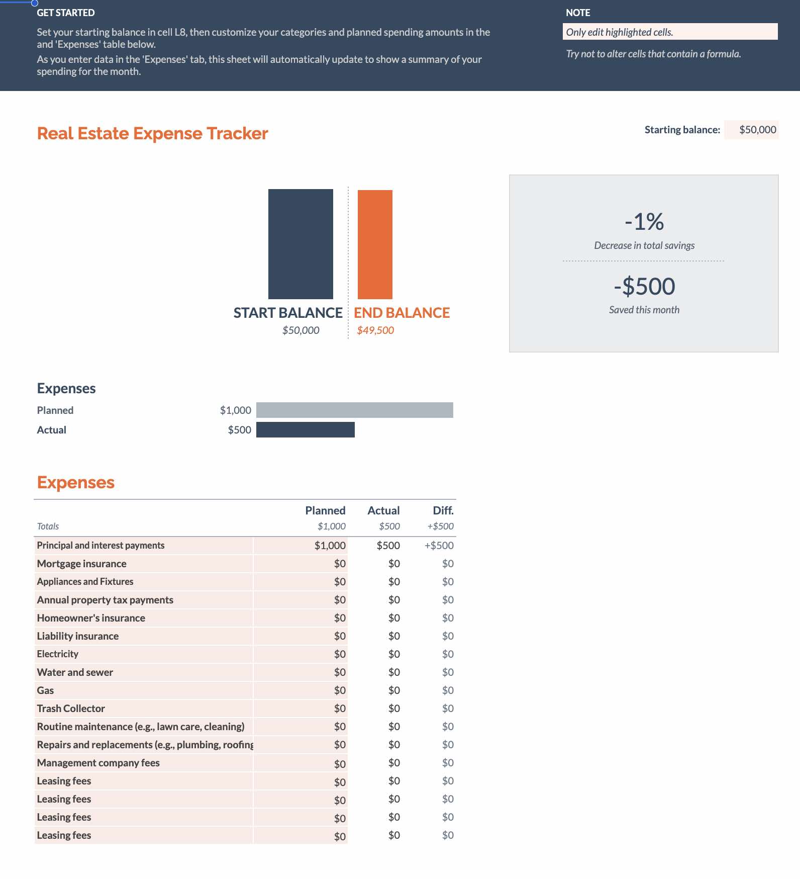 real estate expense tracking update