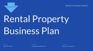 a graphic that says rental property business plan