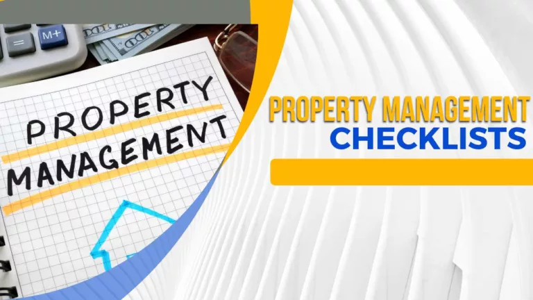 a graphic that says property management checklists