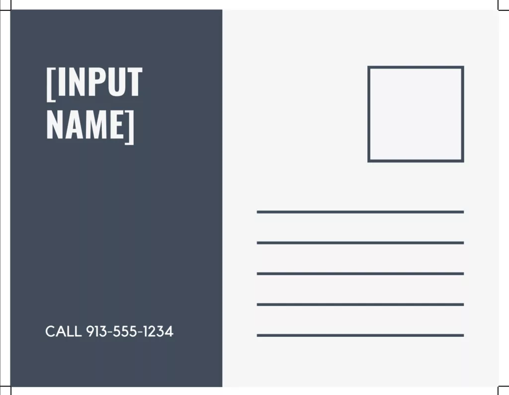 the back of the free real estate marketing postcard for agents