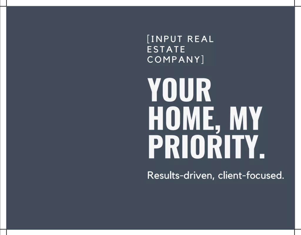 the front of my real estate postcard for real estate marketing