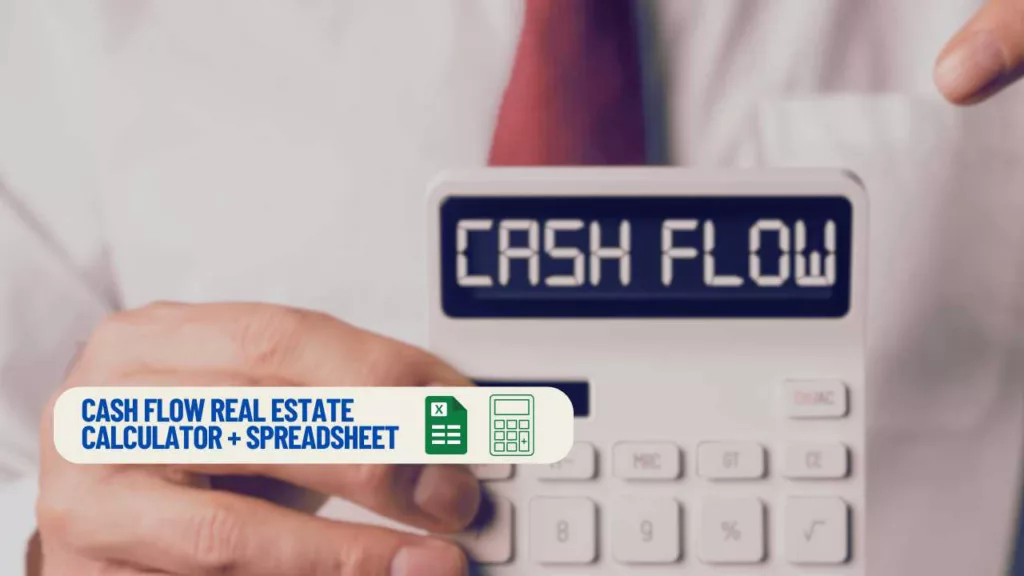 a person pointing to a calculator that says cash flow