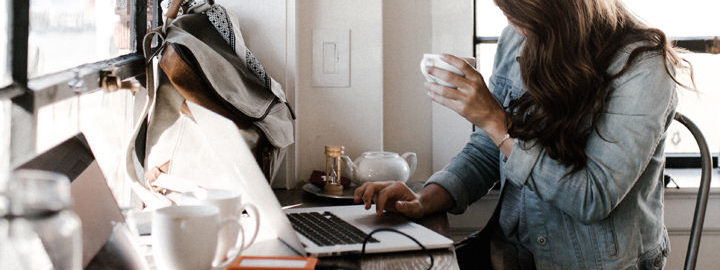 a person looking at a computer